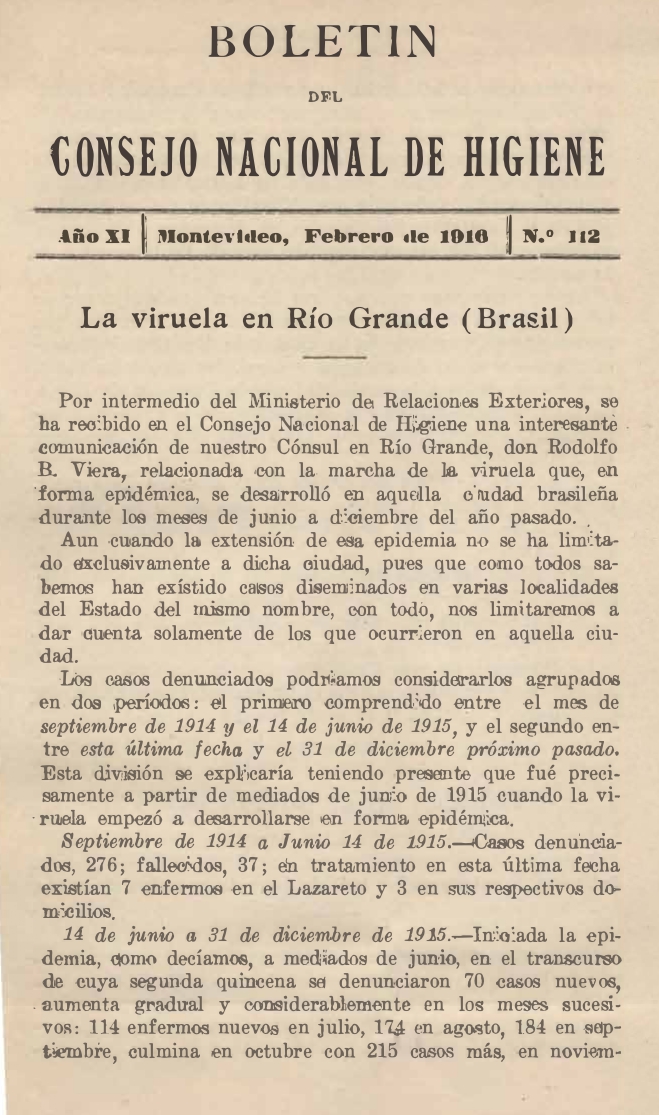 					Ver Vol. 11 Núm. 112 (1916): Boletín del Consejo Nacional de Higiene
				
