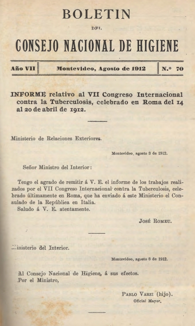					Ver Vol. 7 Núm. 70 (1912): Boletín del Consejo Nacional de Higiene
				