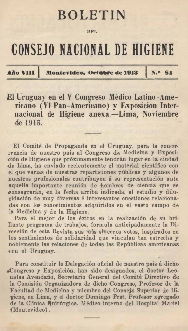					Ver Vol. 8 Núm. 84 (1913): Boletín del Consejo Nacional de Higiene
				